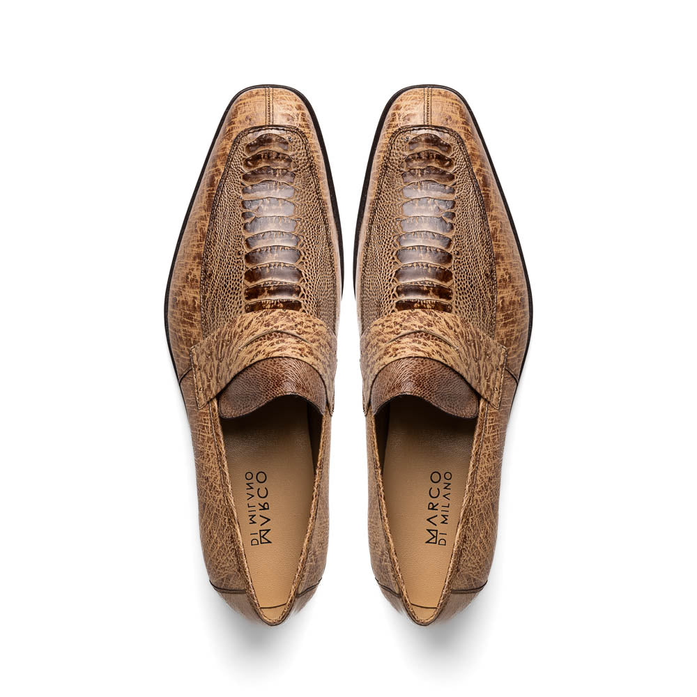 Marco Di Milano Fangio Rust Orix Ostrich Penny Loafer - 8