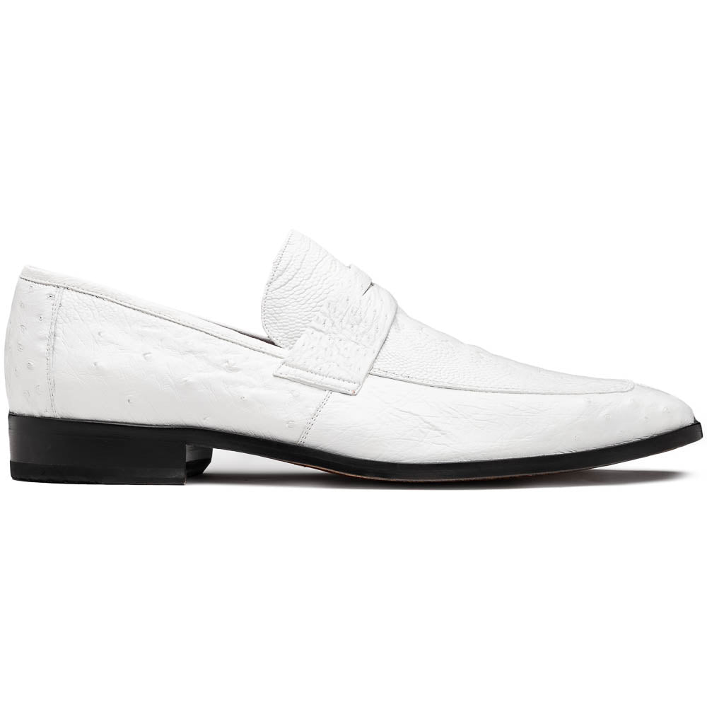 Marco Di Milano Fangio White Ostrich Penny Loafer - 8