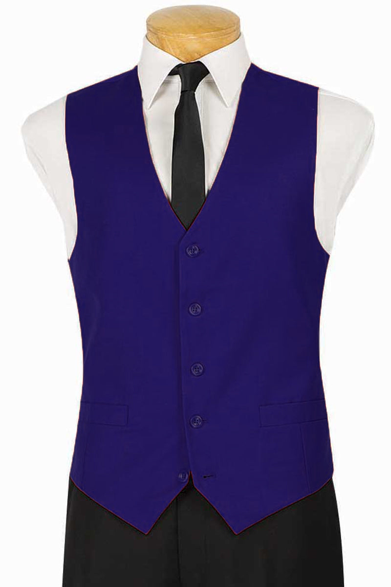 Mens Classic 5 Button Suit Vest in Navy - XS