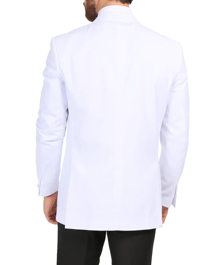 Men's Aura White Slim Peak lapel Tuxedo Dinner Jacket