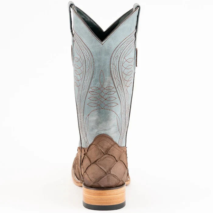 Ferrini Bronco Men's Print Pirarucu Fish Boots Handcrafted Brown 4339310 - 8D