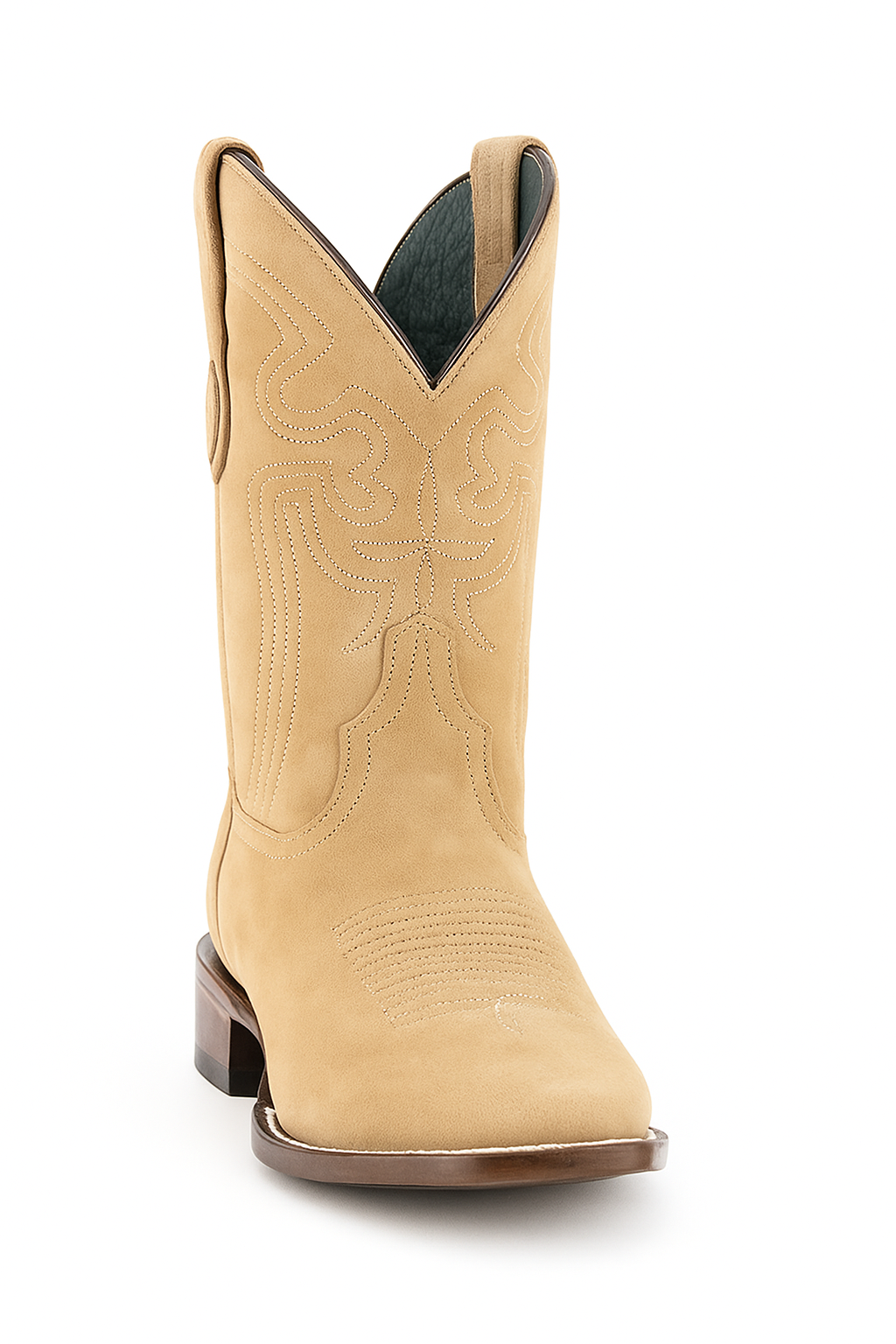 Ferrini Men's Roughrider Square Toe Boots Handcrafted - Taupe - 6