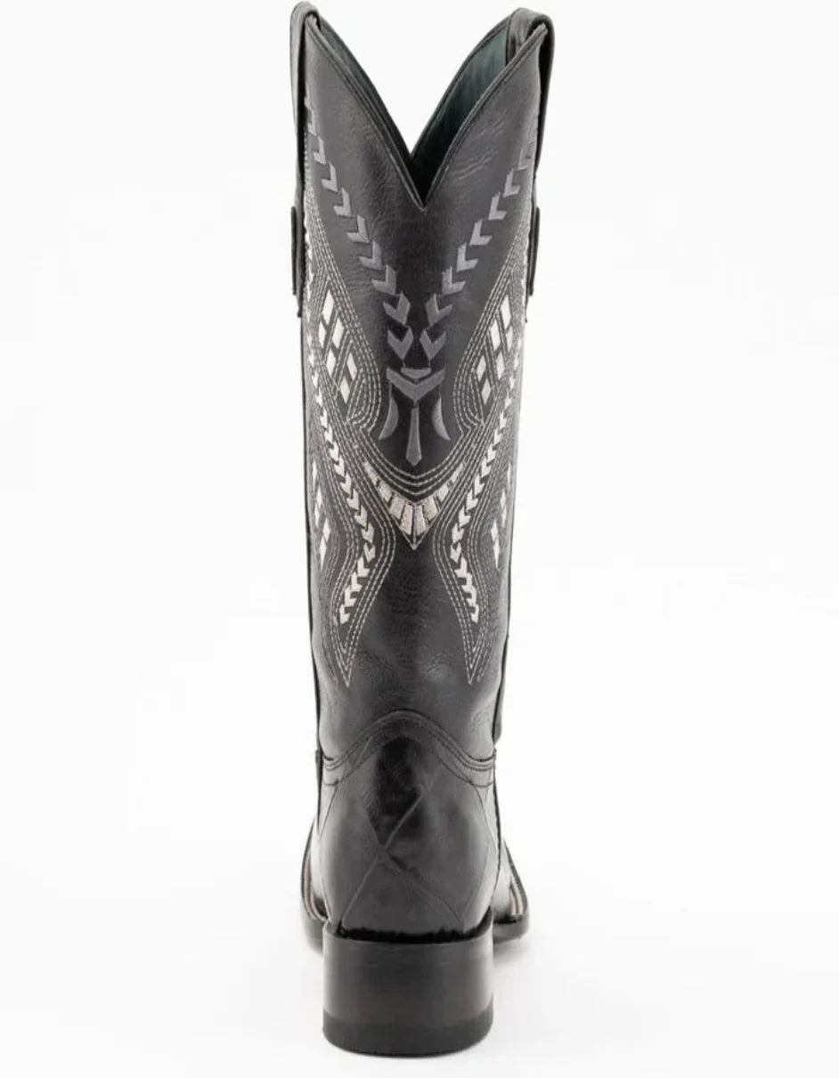 Ferrini Jesse Men's Print Alligator Boots Handcrafted Black 4359304 - 9D