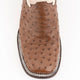 Ferrini Men's Colt Full Quill Ostrich Square Toe Boots Handcrafted - Kango Brown