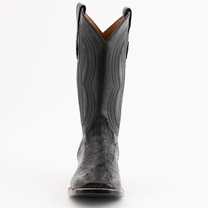 Ferrini Men's Dakota Hornback Caiman Western Boots - Square Toe Handcrafted Black - 6