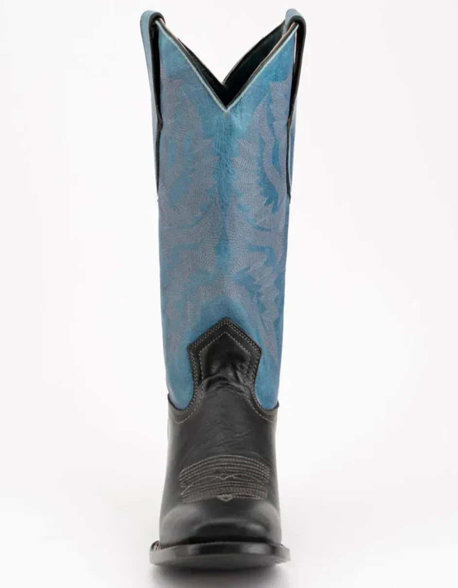 Ferrini Men's Gunner Leather Boots Handcrafted - Black - 8D