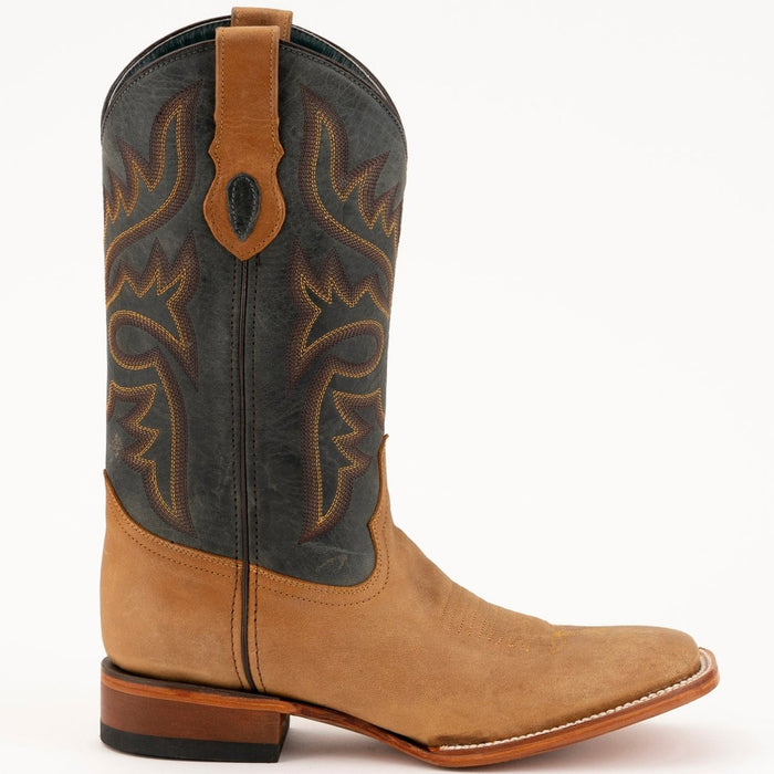 Ferrini Men's Kingston Leather Square Toe Boots Handcrafted - Antique Saddle - 6
