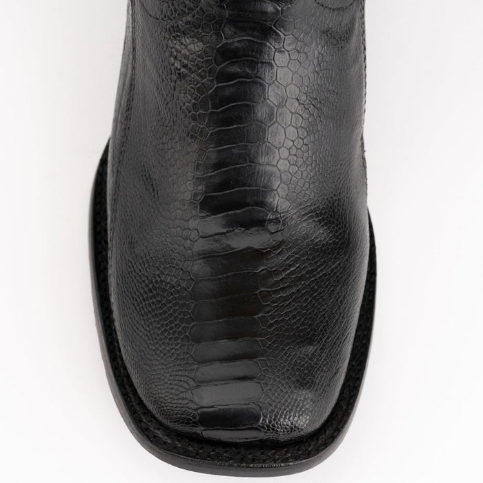 Ferrini Men's Nash Ostrich Leg Boots Handcrafted - Black - 6