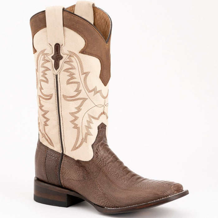 Ferrini Men's Nash Ostrich Leg Boots Handcrafted - Brown - 6