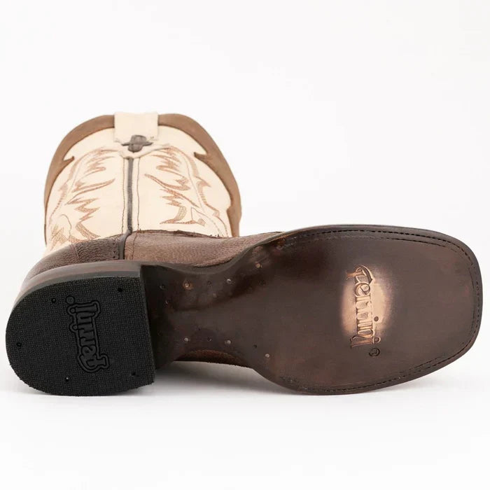 Ferrini Men's Nash Ostrich Leg Boots Handcrafted - Brown - 9.5D