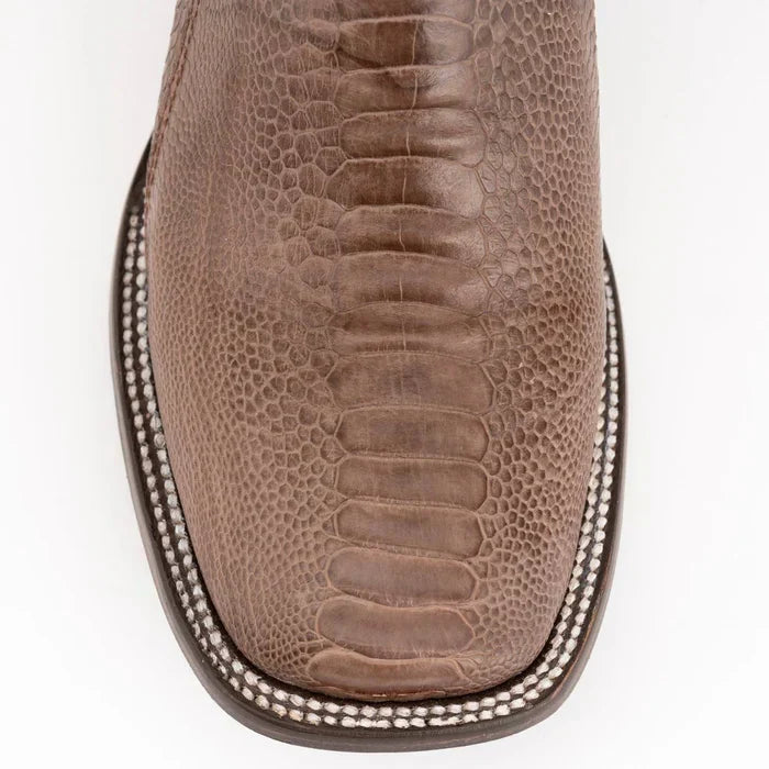 Ferrini Men's Nash Ostrich Leg Boots Handcrafted - Brown - 9.5D