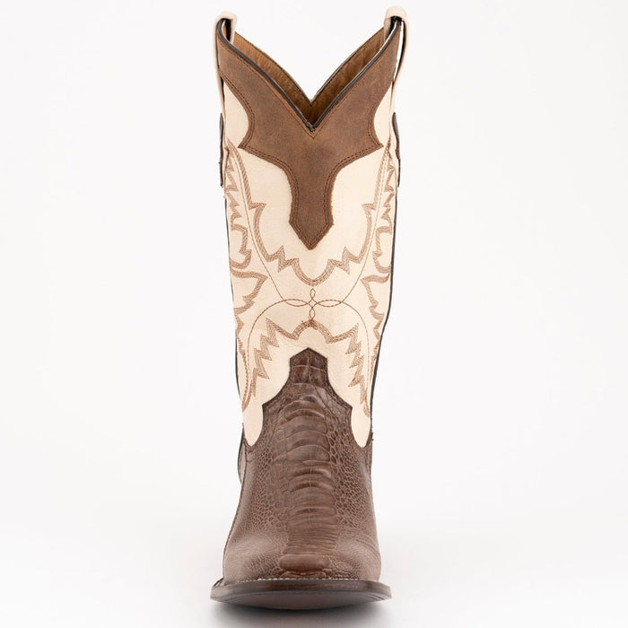 Ferrini Men's Nash Ostrich Leg Boots Handcrafted - Brown - 6