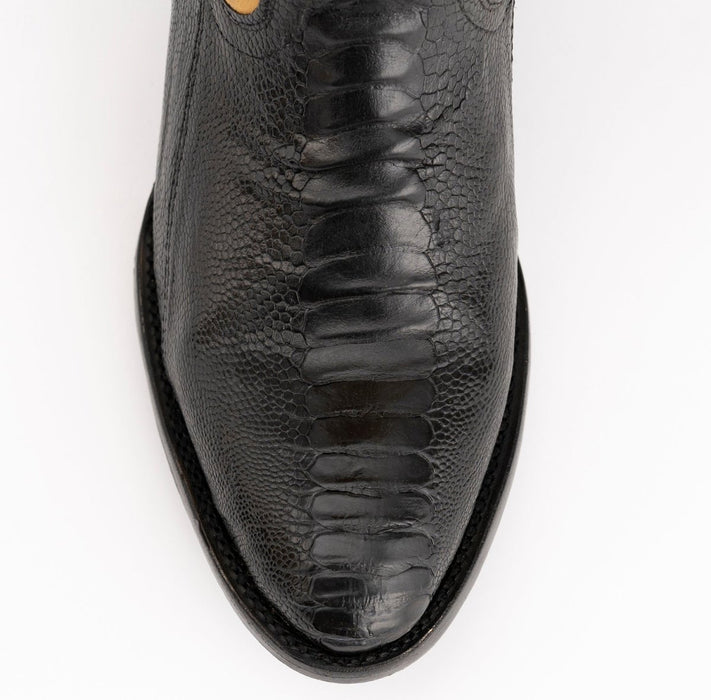 Ferrini Men's Nash Ostrich Leg Round Toe Boots Handcrafted - Black - 6