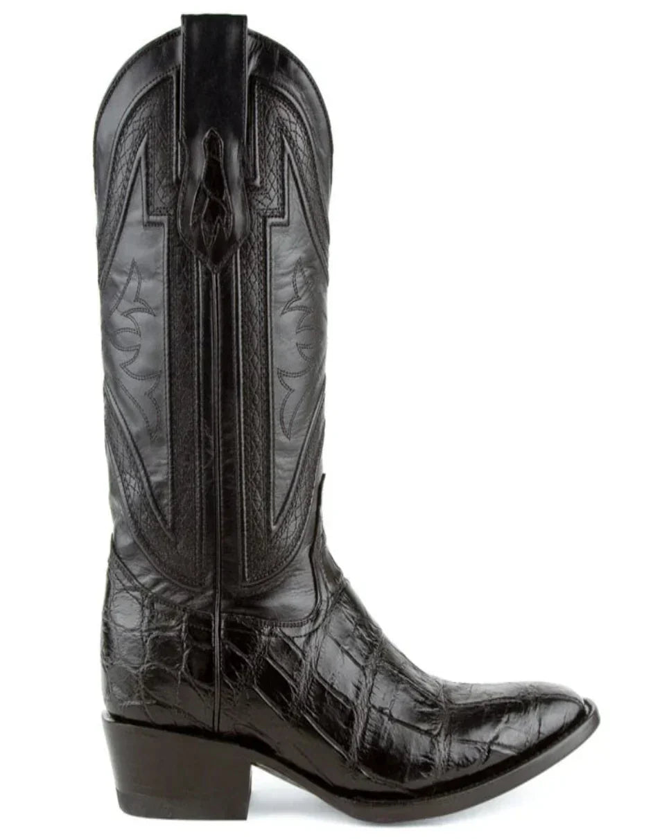 Ferrini Men's Stallion Alligator Belly Boots French Toe Handcrafted Black 1074104 - 8.5EE