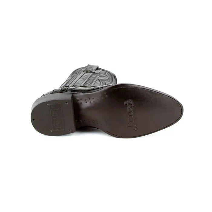 Ferrini Men's Stallion Alligator Belly Boots Round Toe Black 1071127 - 8D