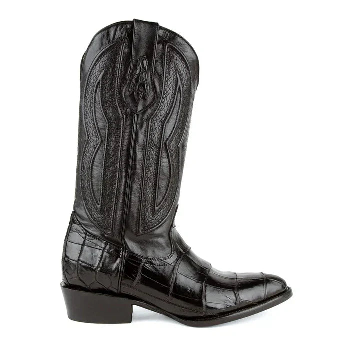 Ferrini Men's Stallion Alligator Belly Boots Round Toe Black 1071127 - 8D