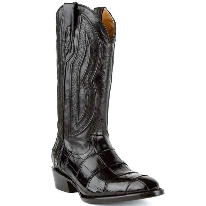 Ferrini Men's Stallion Alligator Belly Boots Round Toe Black 1071127 - 8D