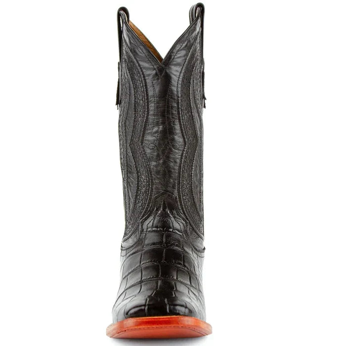 Ferrini Men's Stallion Alligator Belly Boots Square Toe Black - 8