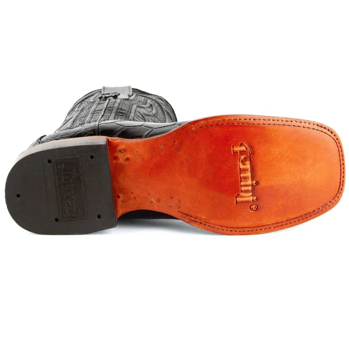 Ferrini Men's Stallion Alligator Belly Boots Square Toe Black 1079304 - 8D