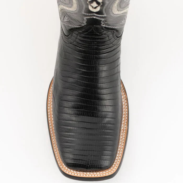 Ferrini Men's Taylor Lizard Square Toe Handcrafted - Black 1119304 - 8D