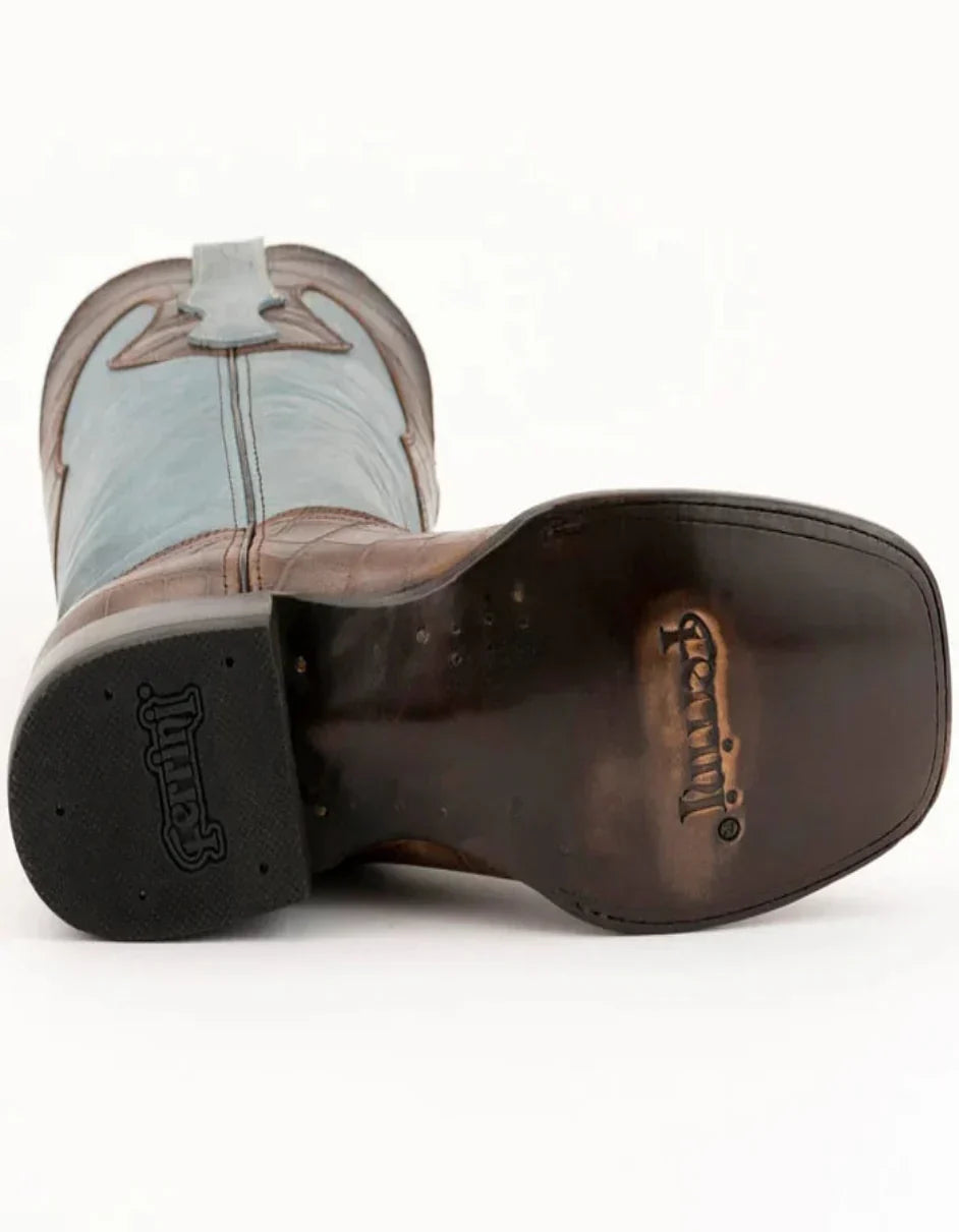 Ferrini Mustang Men's Print Alligator Boots Handcrafted Brown 4079310 - 8D