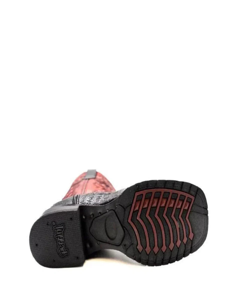 Ferrini Stampede Men's Print Crocodile Boots Handcrafted Black - 8D