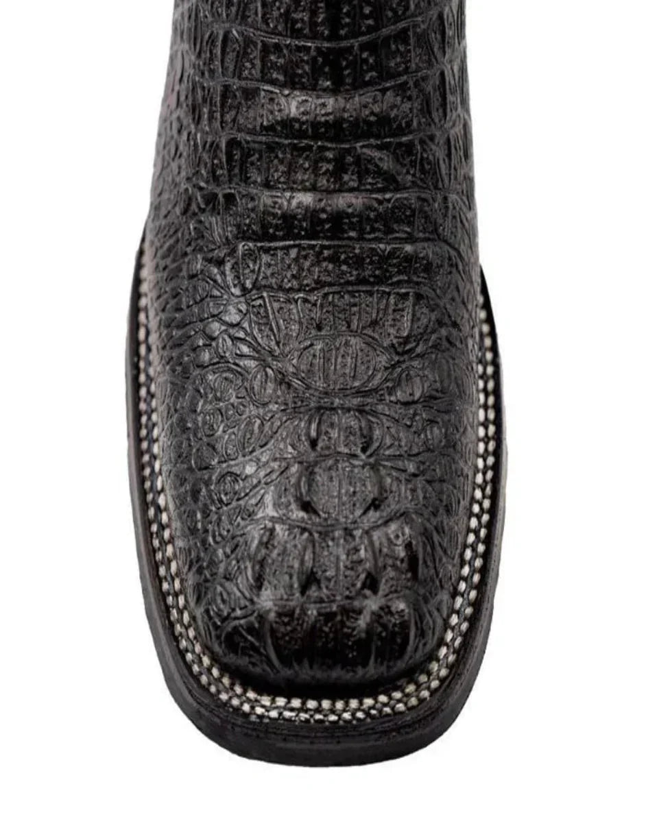 Ferrini Stampede Men's Print Crocodile Boots Handcrafted Black - 8D