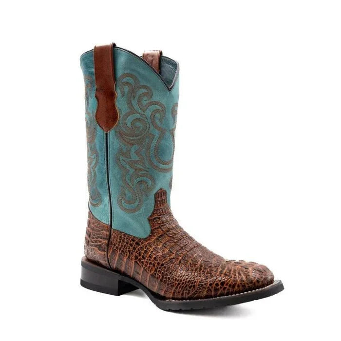 Ferrini Stampede Men's Print Crocodile Boots Handcrafted Sport Rust 40493-23 - 8D