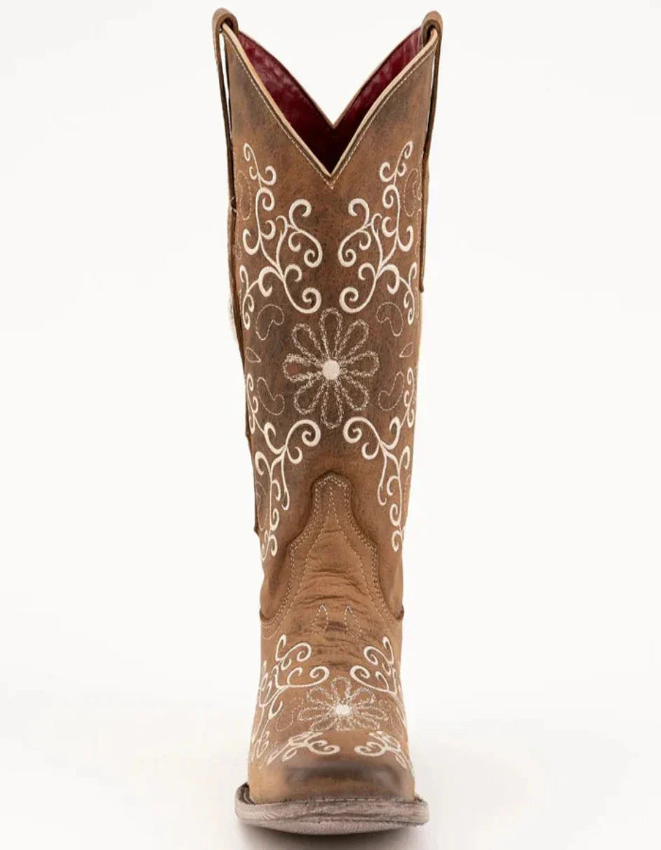 Ferrini Women's Bella Square Toe Boots Handcrafted - Brown 8229310 - 6B