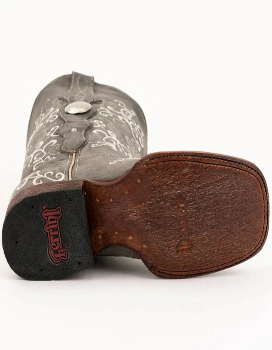 Ferrini Women's Bella Square Toe Boots Handcrafted - Grey/Smoke 8229349 - 6B