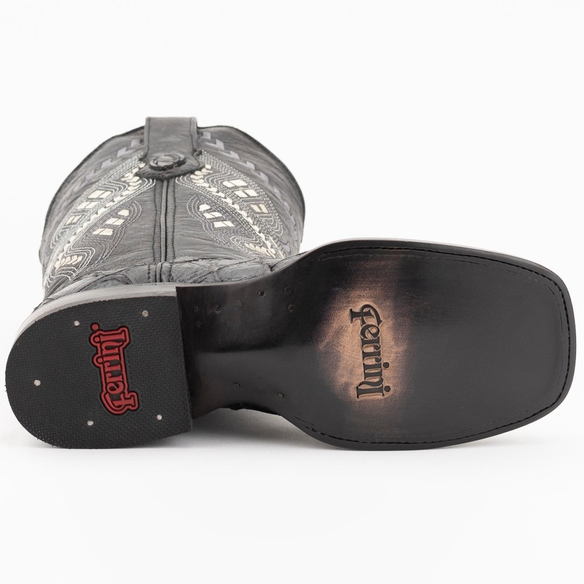 Ferrini Women's Bronco Square Toe Boots Pirarucu Fish Print - Black  9339304 - 6