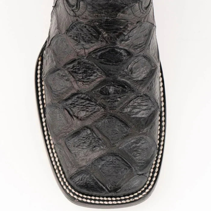 Ferrini Women's Bronco Square Toe Boots Pirarucu Fish Print - Black 9339304 - Black