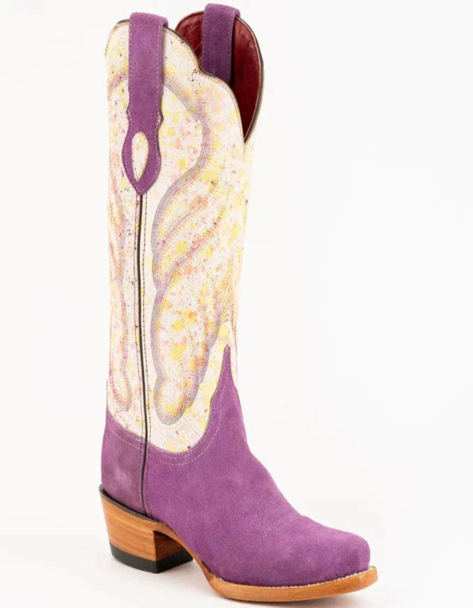 Ferrini Women's Candy Snip Toe Boots Handcrafted - Purple/Cream 8366148 - 8B