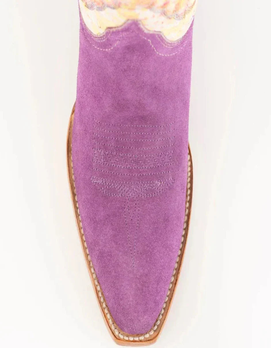 Ferrini Women's Candy Snip Toe Boots Handcrafted - Purple/Cream 8366148 - 8B