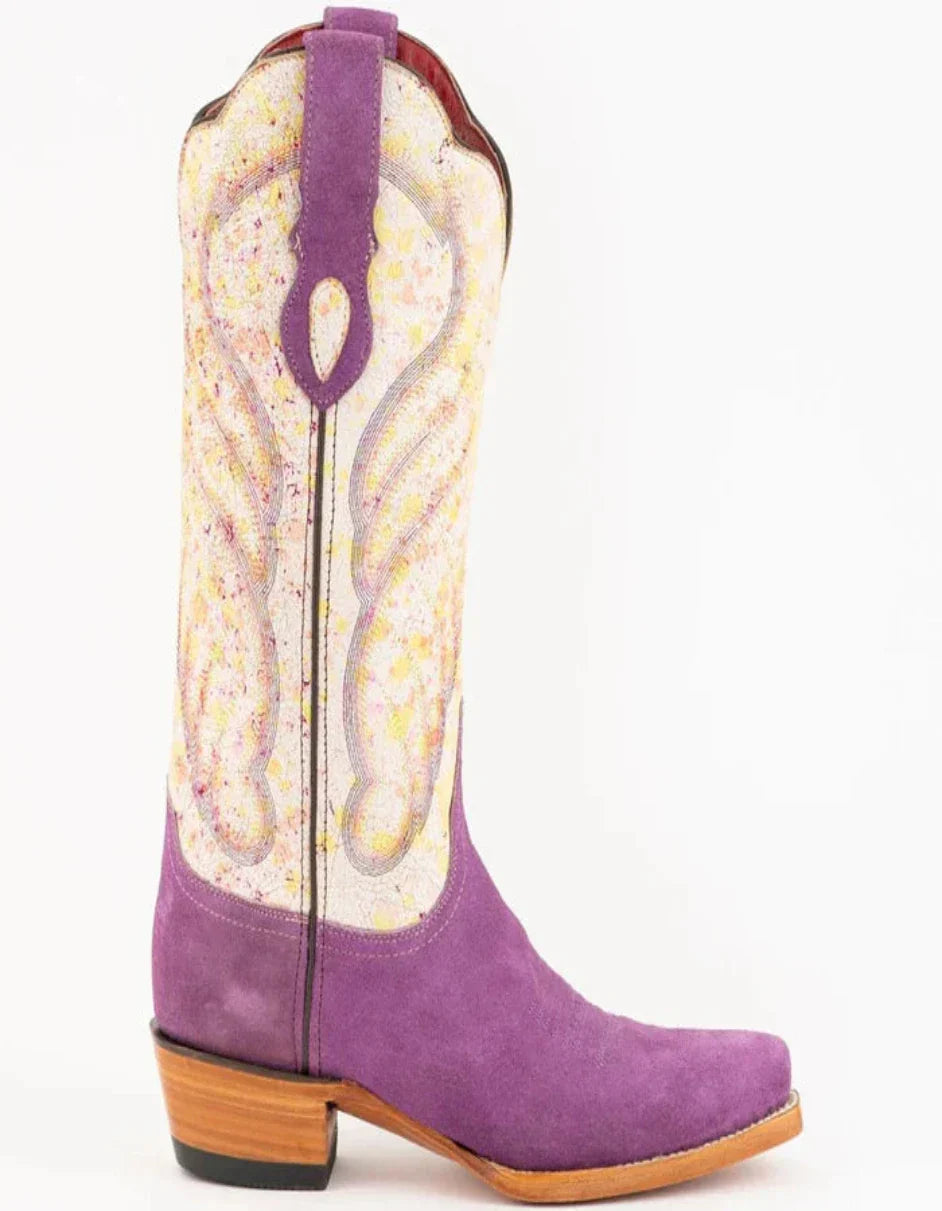 Ferrini Women's Candy Snip Toe Boots Handcrafted - Purple/Cream 8366148 - 8B