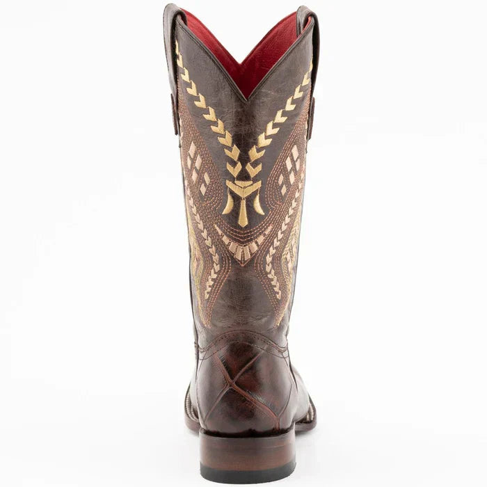 Ferrini Women's Jesse Square Toe Boots Alligator Print - Chocolate 9359309 - chocolate