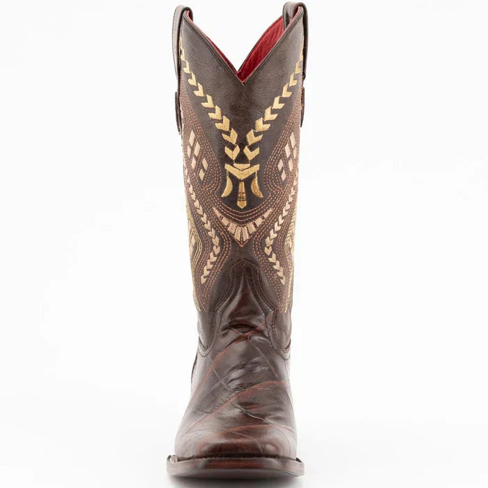 Ferrini Women's Jesse Square Toe Boots Alligator Print - Chocolate 9359309 - chocolate