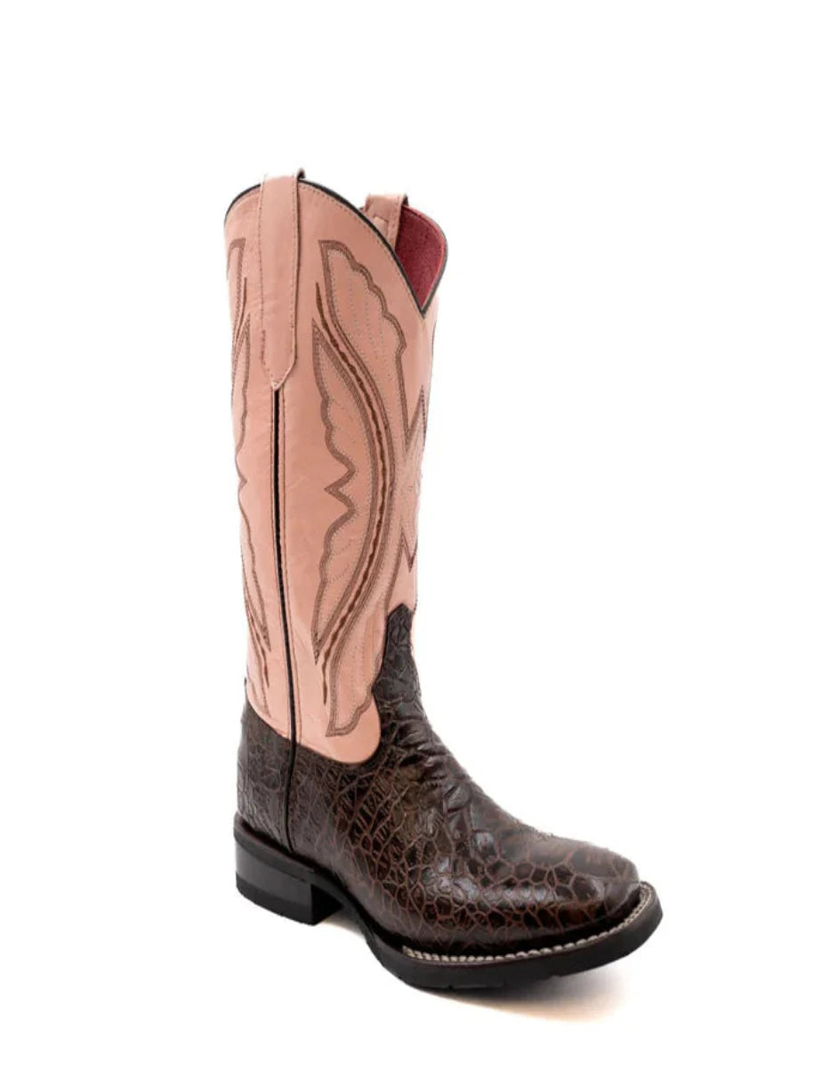 Ferrini Women's Kai Square Toe Boots Turtle Print - Chocolate - 6