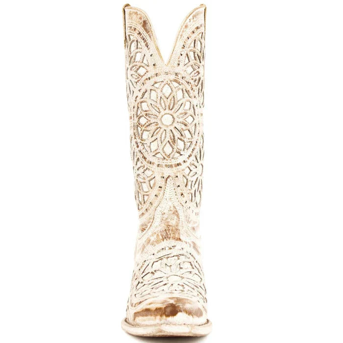 Ferrini Women's Mandala Snip Toe Boots Handcrafted - Shaby Chic Brown 8176110 - 6B