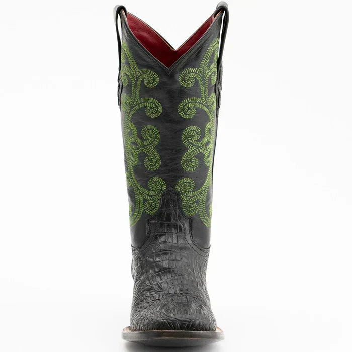 Ferrini Women's Stampede Square Toe Boots Crocodile Print - Black 9039304 - 6B