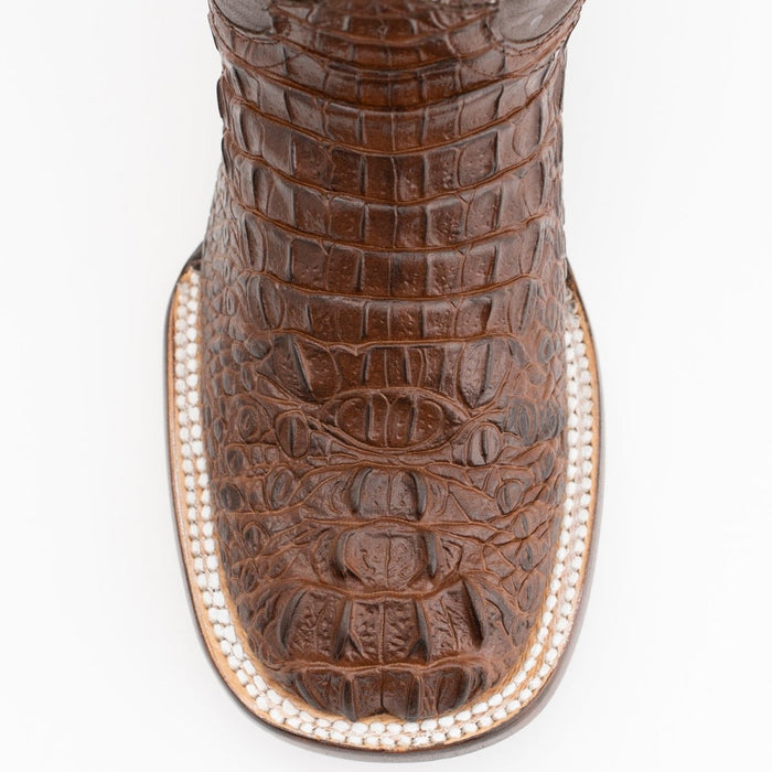 Ferrini Women's Stampede Square Toe Boots Crocodile Print - Rust Brown - 6