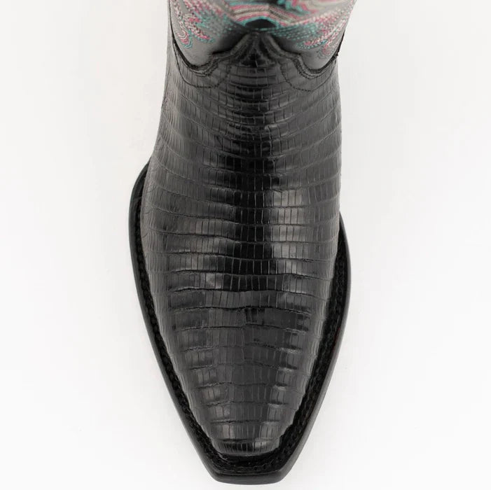Ferrini Women's Taylor Snip Toe Genuine Lizard Boots - Black 8116104 - 6