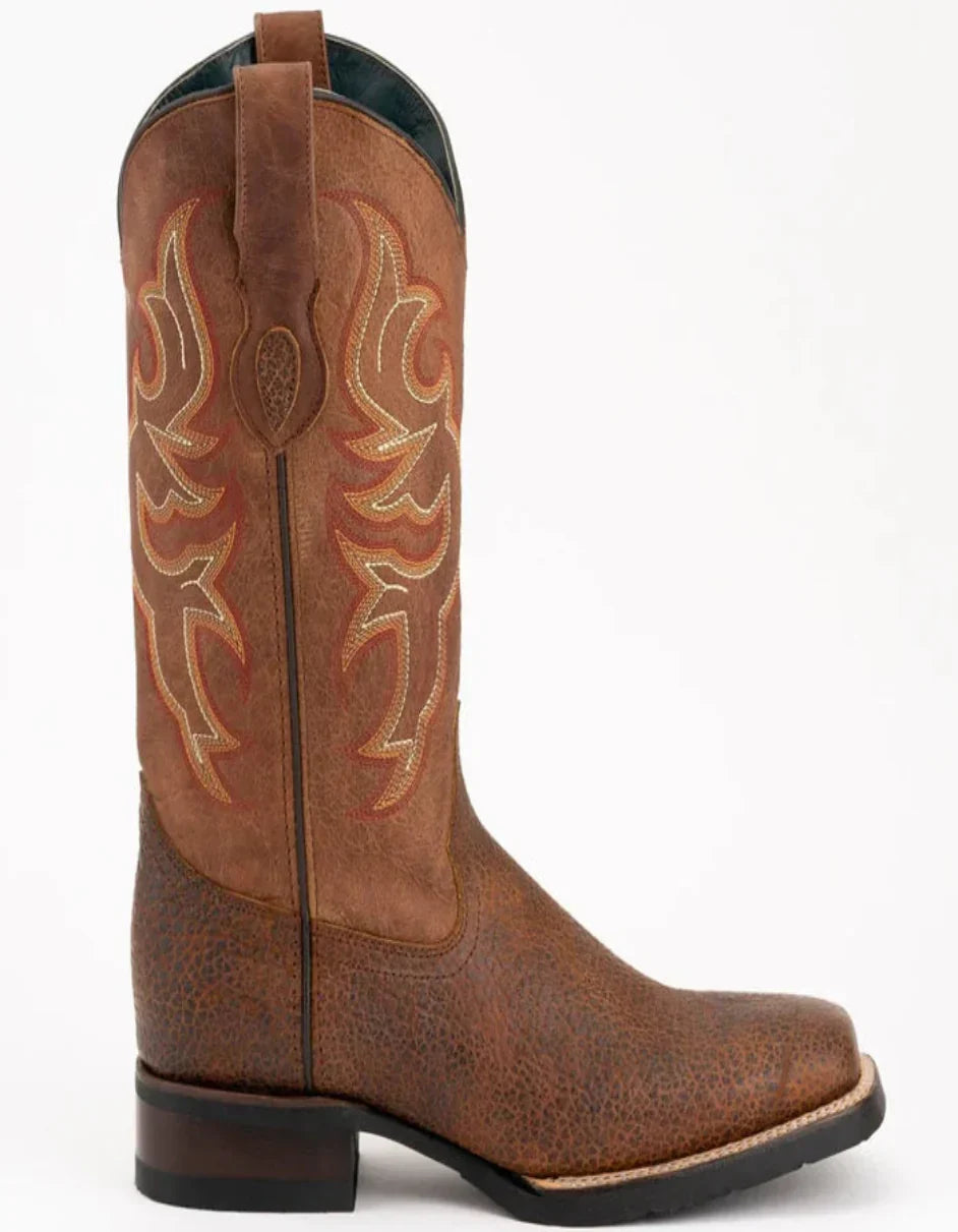 Ferrini Women's Toro Square Toe Boots Handcrafted - Brandy 8299355 - 6B