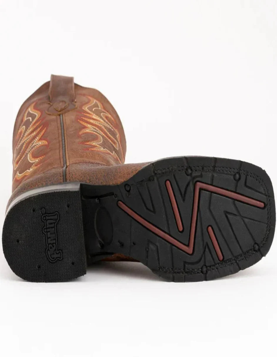 Ferrini Women's Toro Square Toe Boots Handcrafted - Brandy 8299355 - 6B