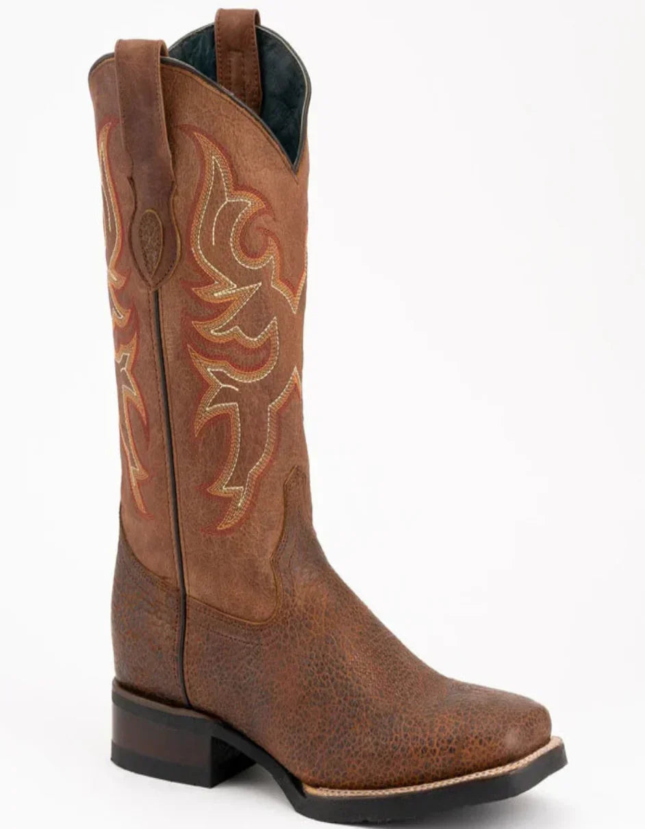 Ferrini Women's Toro Square Toe Boots Handcrafted - Brandy 8299355 - 6B