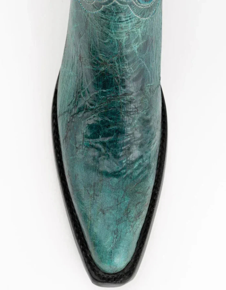 Ferrini Women's Twilight Snip Toe Boots Handcrafted - Teal 8106143 - 6B