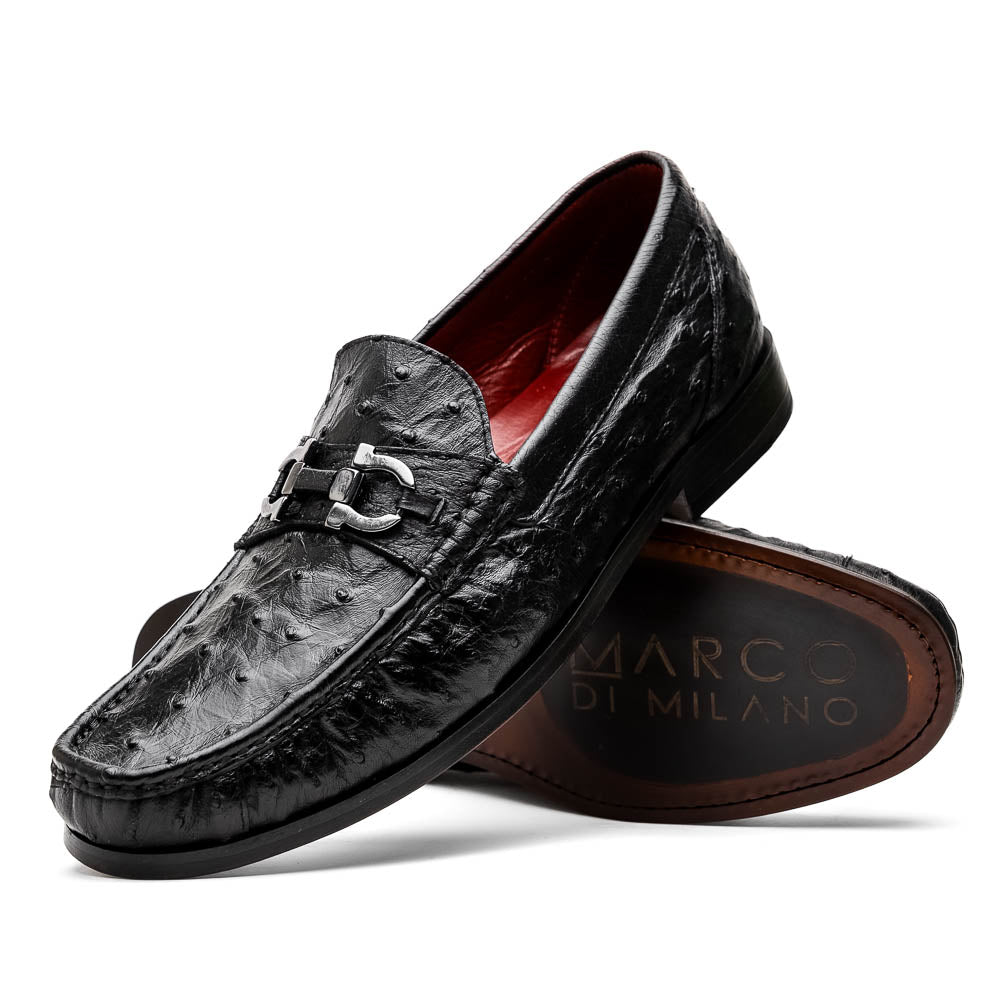 Marco Di Milano Ferrioni Ostrich Black Bit Loafer - 8