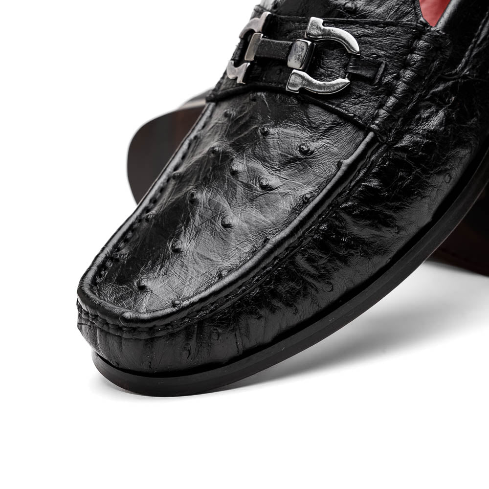 Marco Di Milano Ferrioni Ostrich Black Bit Loafer - 8