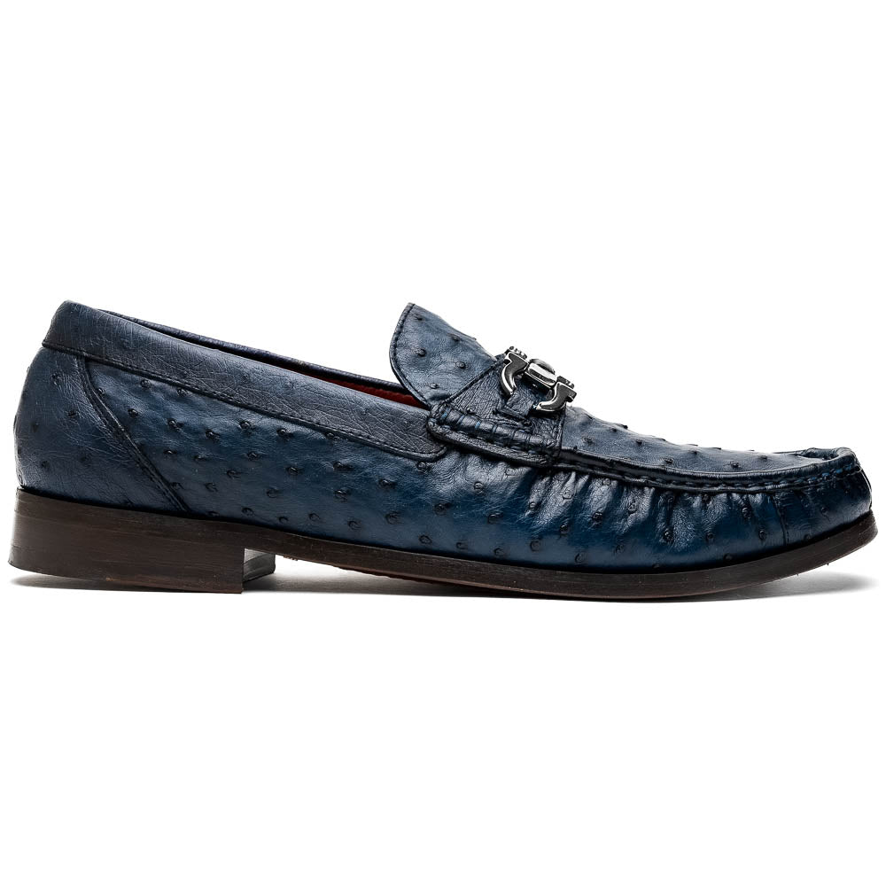 Marco Di Milano Ferrioni Ostrich Navy Bit Loafer - 8