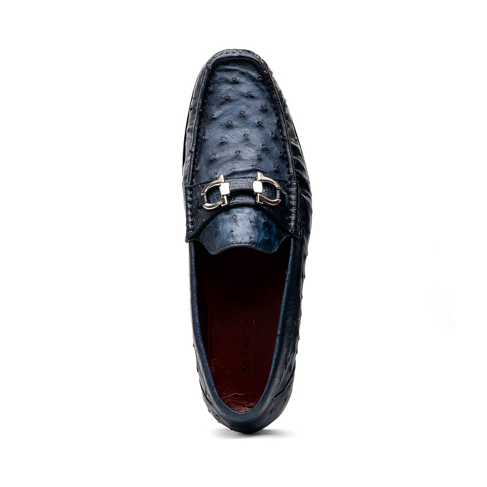 Marco Di Milano Ferrioni Ostrich Navy Bit Loafer - 8